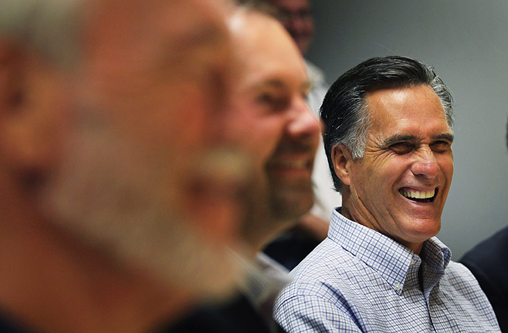 Republican rally in Iowa: Pella, Iowa: Presidential hopeful Mitt Romney