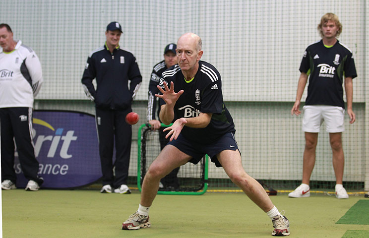 England's young talent: David Hopps shows off his cathcing skills