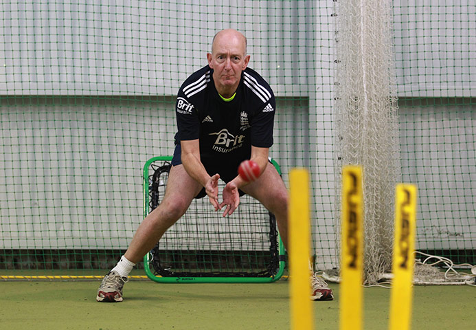 England's young talent: David Hopps parctices his wicketkeeping