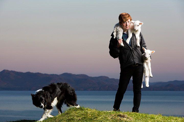 Sarah Boden: Sarah Boden with Isla the collie