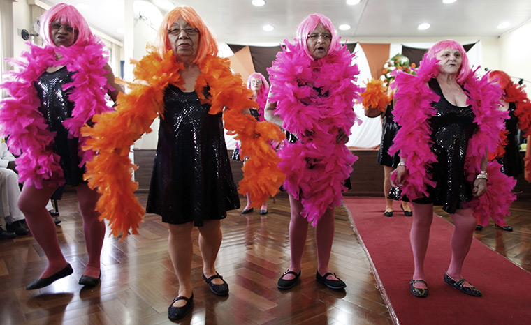 24 hours in pictures: Elderly women perform before a beauty contest in Sao Paulo