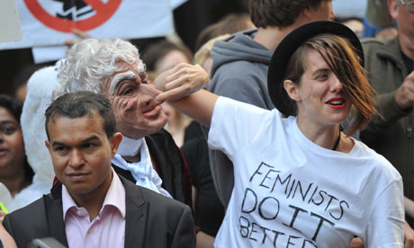 'Feminism is nothing but audacious': UK Feminista trainees hope to stage more direct action such as the recent protest outside London's Playboy Club. Photograph: Daniel Deme/EPA