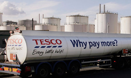 A Tesco petrol tanker