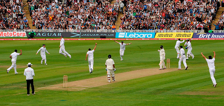cricket: England players celebrate