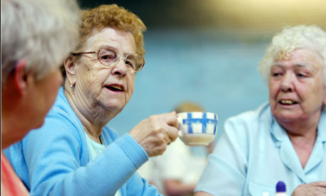 Pensioners at the weekly Bingo session at the community centre in Gamesley, Derbyshire.
