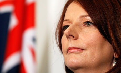 Australia's opposition has called on Gillard to apologise for winning the election on a falsehood that her government would not tax carbon. Photograph: Mick Tsikas/Reuters Julia Gillard wants to tax polluters