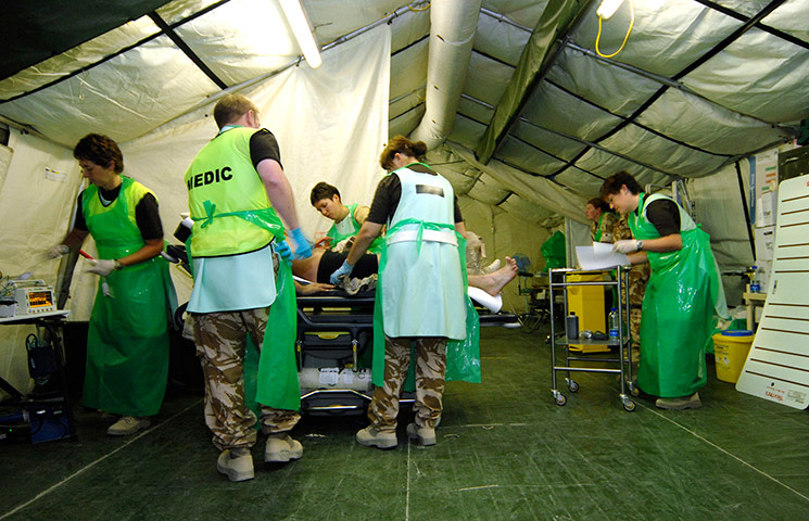 Camp Bastion: British medics assess injuries at field hospital, Camp Bastion