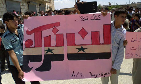 Anti-Assad protesters in Syria