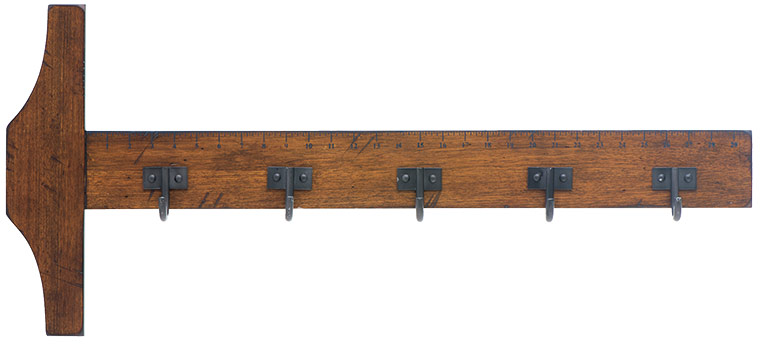 Wartime homewares: wartime ruler wall hooks