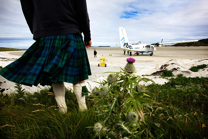 Isle of Barra airport: Airport on a beach on Isle Of Barra, Outer Hebrides