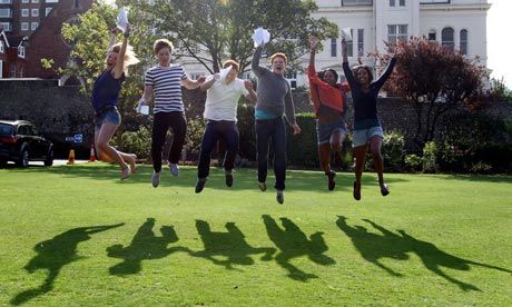Students celebrate their A-level results
