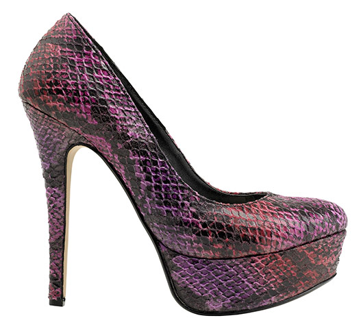 Wish list: Snakeskin heel: Pink and purple