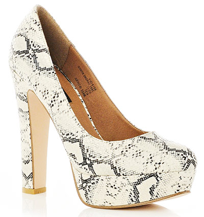 Wish list: Snakeskin heel: Chunky python
