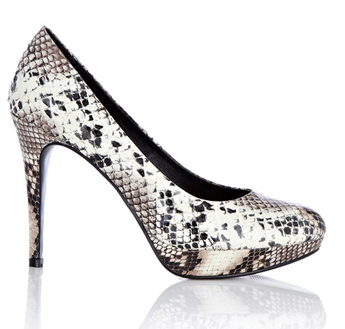 Wish list: Snakeskin heel: Monochrome