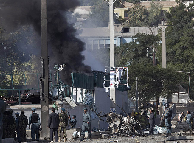 Blast in Kabul: Smoke billows after the attack on offices belonging to the British Council