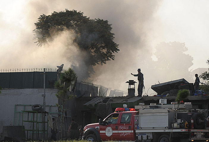 Blast in Kabul: Afghan security personnel attempt to enter The British Council in Kabul