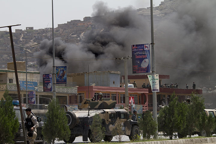 Kabul Attack: Smoke billows from the British council building