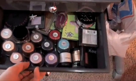 Here's the makeup I bought earlier: 'hauling'