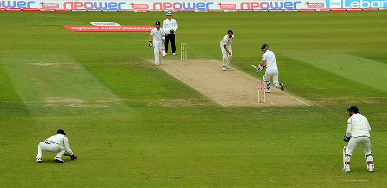 Fourth Test Day Two: Pietersen hits the ball fourth test at the Oval cricket ground in London