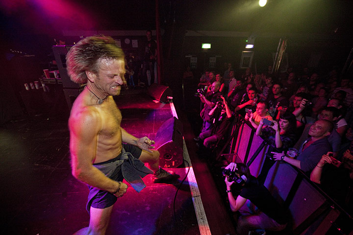 24 hours in pictures: The Bandit, winner of the Air Guitar UK Championships, performs