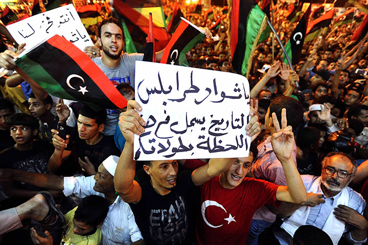 Muammar Gaddafi Libya : People celebrate in Benghazi