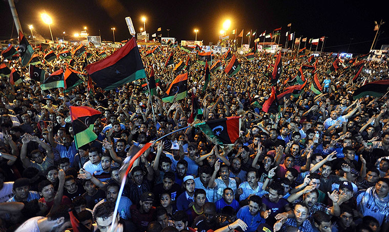 Muammar Gaddafi Libya : People celebrate in Benghazi