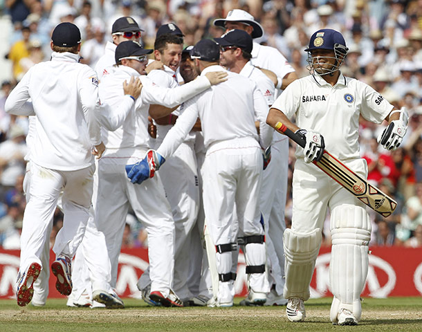 India Oval Fourth Test: Sachin Tendulkar walks off the wicket