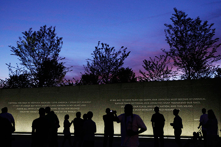 24 hours in pictures: Wall at the Martin Luther King Jr. Memorial, Washington