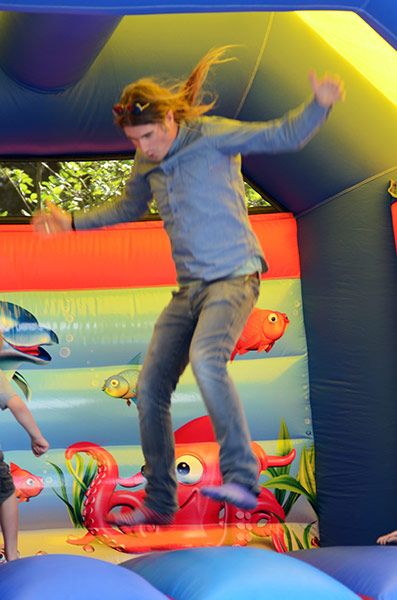 Week in pics: Rob da Bank: bouncy castle