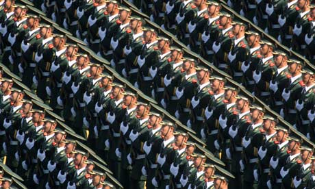 chinese army marching