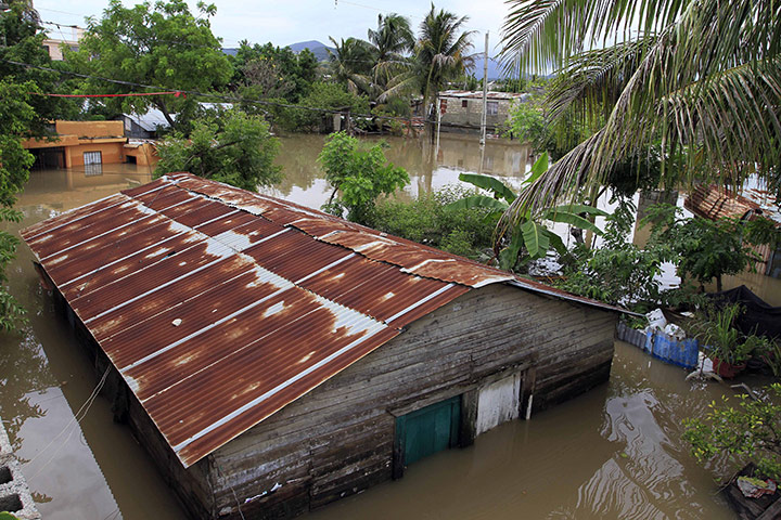 Hurricane Irene: A house in the Moscu neighborhood of San Cristobal, Dominican Republic