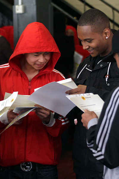 GCSE results: Handsworth, Birmingham: Pupils at Holyhead school open their GSCE results