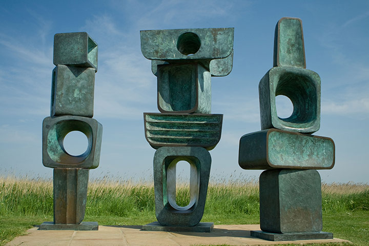 Women sculptures: The Family of Man by Barbara Hepworth, Suffolk