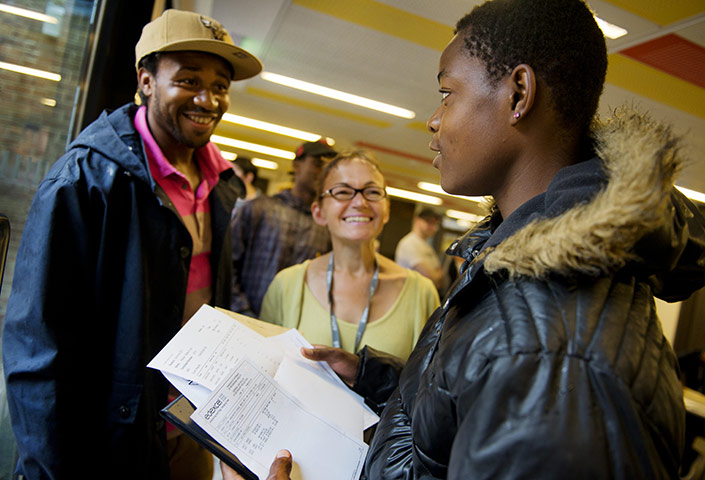 GCSE exam results: Stoke Newington, north London: Students receive their GCSE results