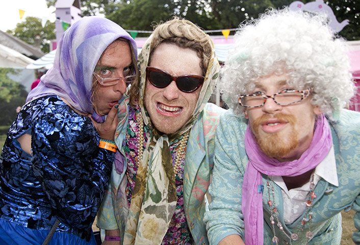 Green Man Festival: The Granny's from the Granny's Gaff pose for a picture