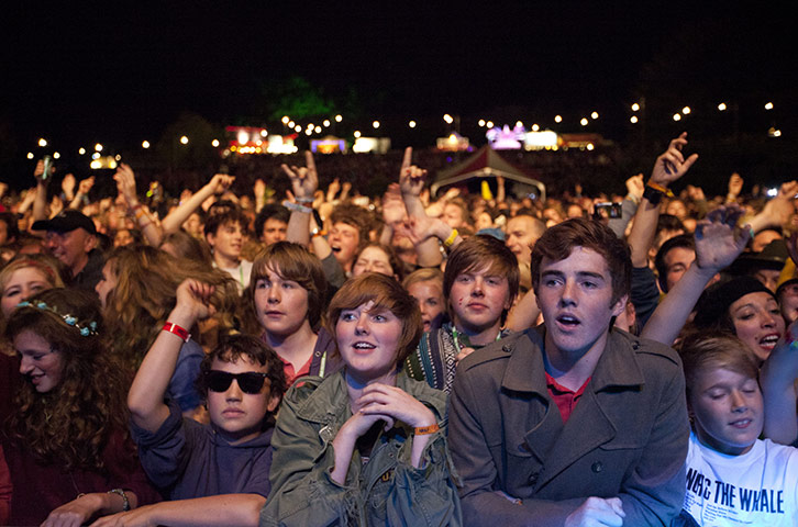 Green Man Festival: The crowd get excited before Noah And The Whale make an entrance