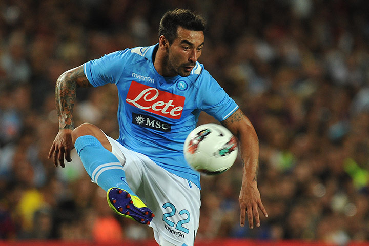 Champions League Draw: Ezequiel Ivan Lavezzi of SSC Napoli