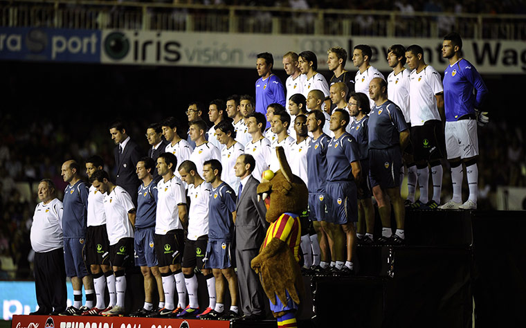 Champions League Draw: Members of the Valencia football team for the 2011-2012 season