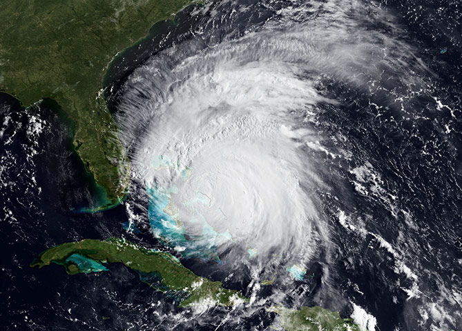 Hurricane Irene: An image taken from the GOES-East satellite shows hurricane Irene