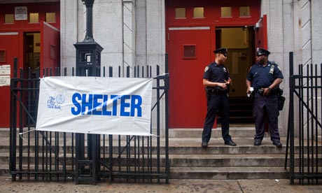 Hurricane Irene: evacuation centre in NY