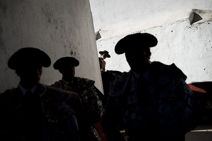 24 hours: San Sebastian de los Reyes, Spain: Bullfighters wait before a bullfight