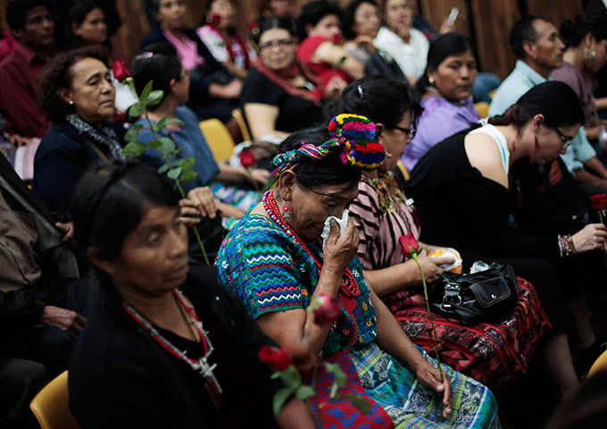 24 hours in pictures: An indigenous woman cries in the Supreme Court in Guatemala City