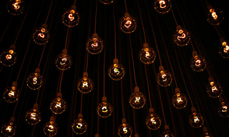 rows of lightbulbs