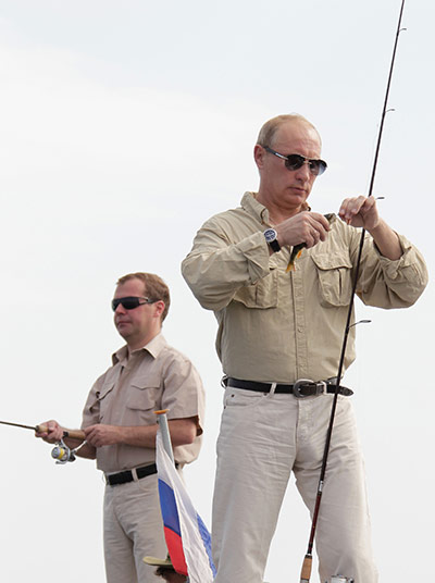 Vladimir Putin: fishing with Medvedev