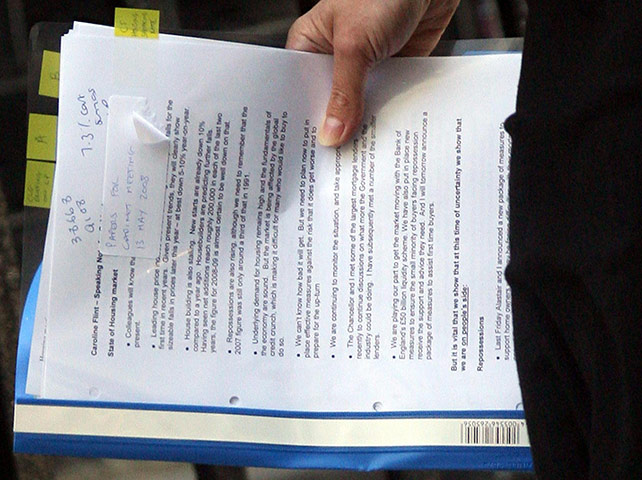 Document gaffes: May 13 2008: Housing minister Caroline Flint