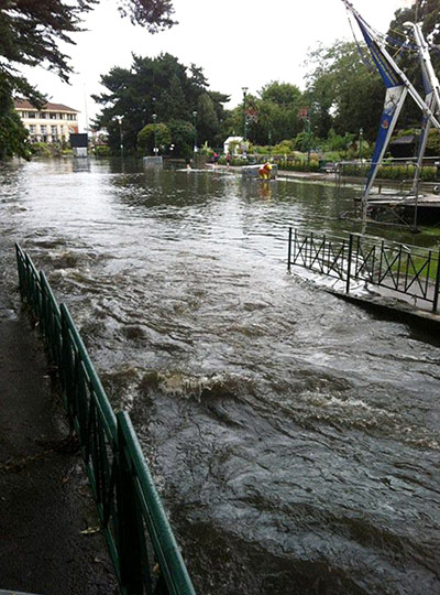 Summer 2011: Bournemouth: Heavy rain causes flash flooding in Dorset in August