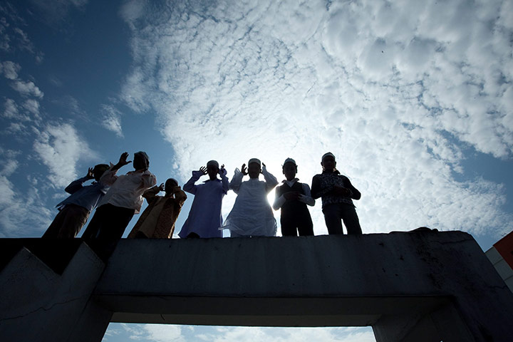 Eid al-Fitr: Kathmandu, Nepal: Nepalese people attend prayers at the Kashmiri Mashjid 