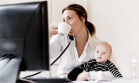 woman with baby on the phone