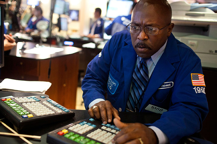 A trader on the floor of the New York Stock Exchange
