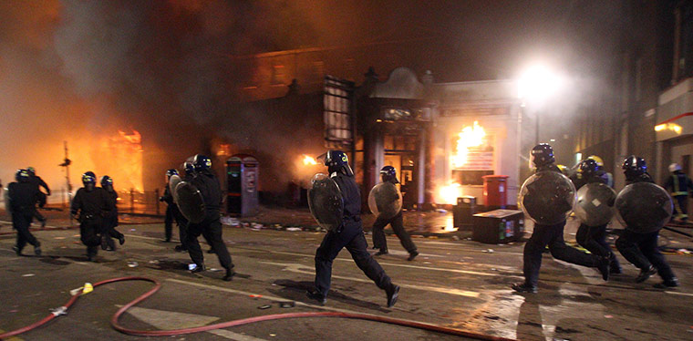Tottenham riots: Riot police patrol the streets 